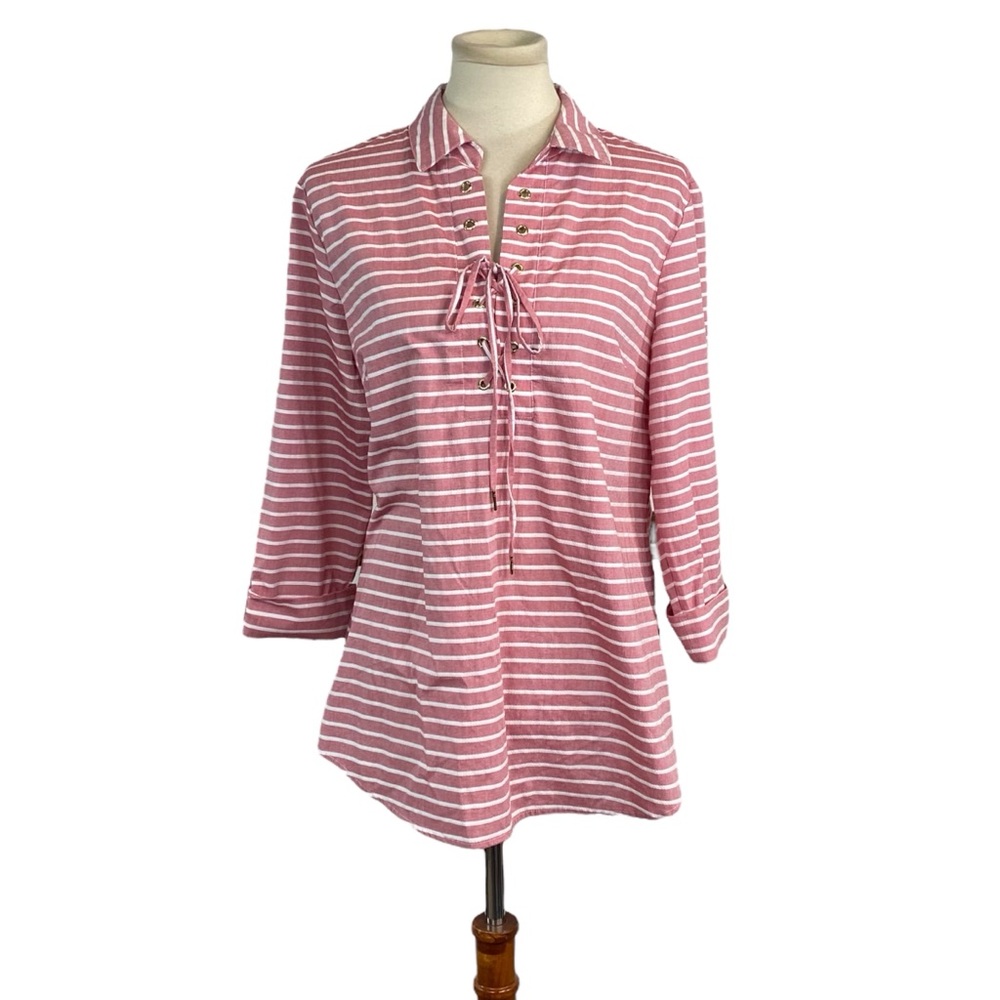 Woman’s Anne Klein stripe tunic top size L
